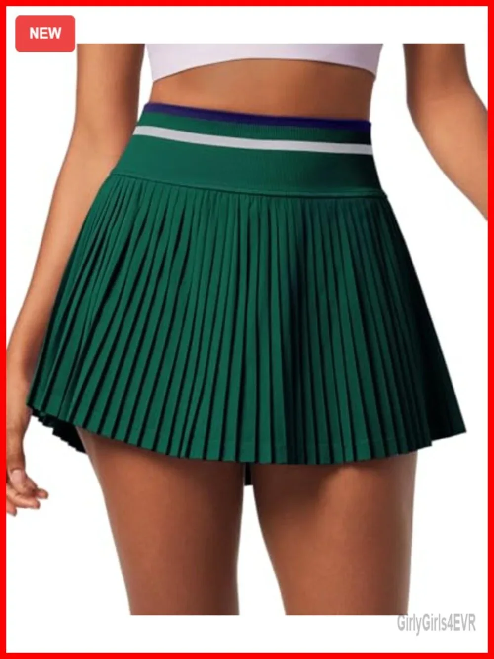 Pleated Tennis Skirt with Shorts Seamless High Waisted Athletic Skort with